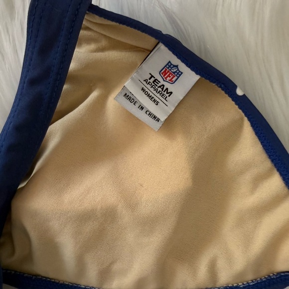 Women's NFL New York Giants Blue Polka Dot Bikini Top Medium - Picture 4 of 5